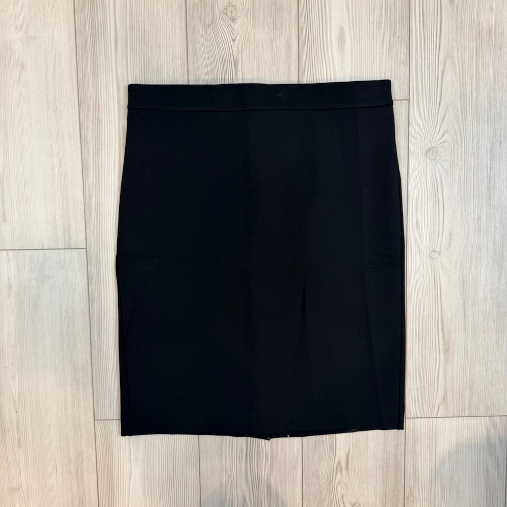 Ann Taylor Factory Black Ponte Knit Pencil Skirt‎ Large Professional Career Wear